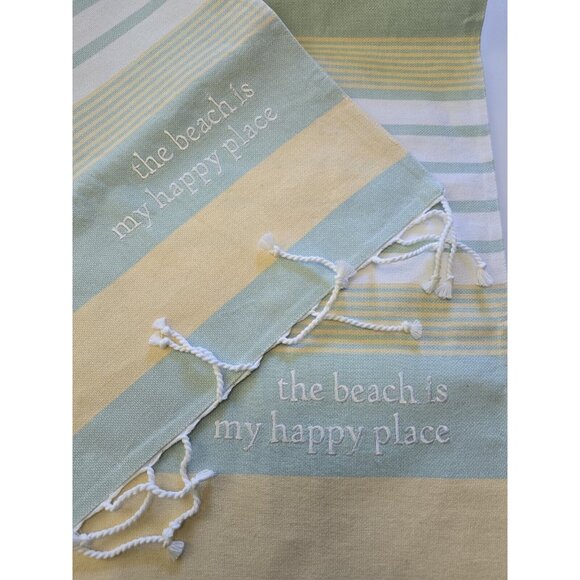 Primitives by Kathy Striped Table Runner Beach Happy Place multi color 55” NEW - Picture 3 of 8